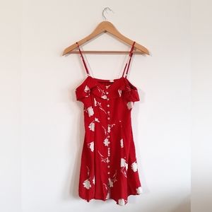 Red floral dress